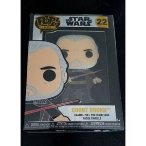 #22 Star Wars Count Dooku Funko Pop! Big Metal Enamel Pin Stand Included